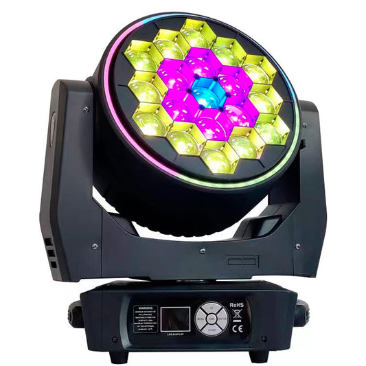 Cabeza móvil  LED wash beam efecto caleidoscopio perfil led RGBW 0SRAM, 19x40W, DMX512 cabeza movil de escenario bajoconsumo España 1PCS Enchufe europeo